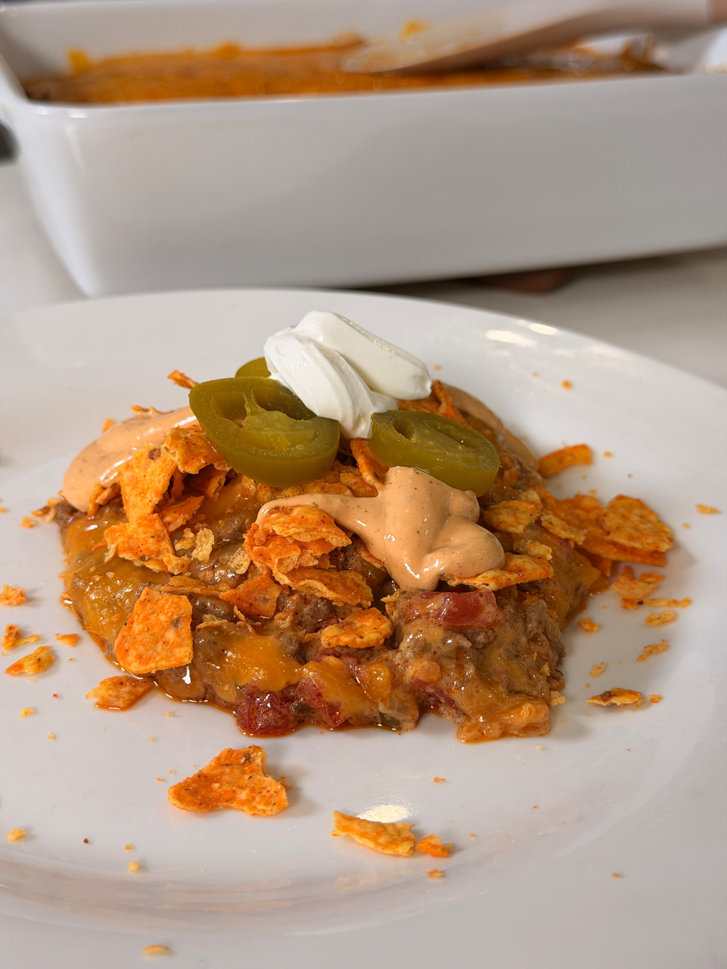 Easy Walking Taco Casserole